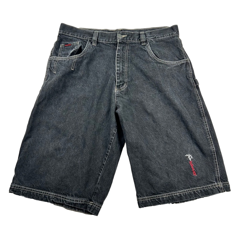Vintage Fubu Denim Shorts Mens 36 Circa XVll Carpenter Baggy Hip Hop Embroidery
